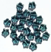 25 12mm Transparent Montana Blue Star Beads